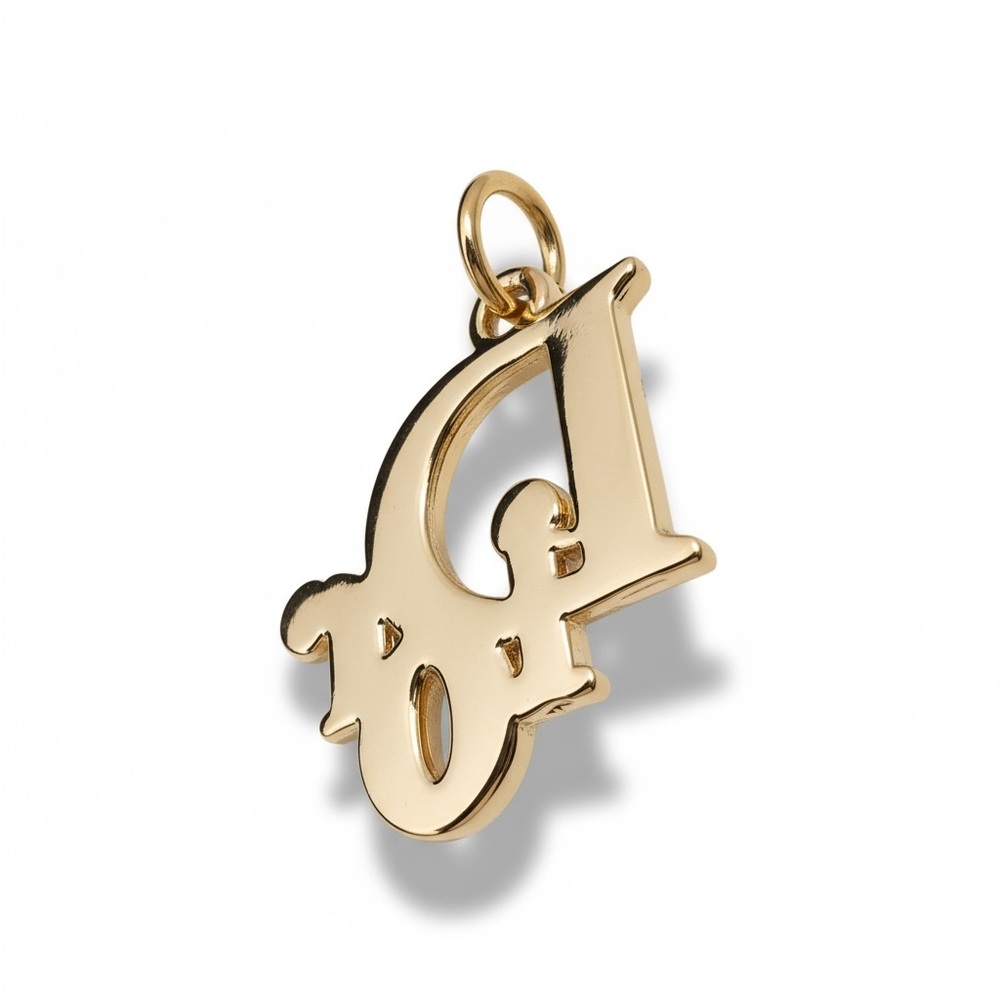 DIOR Authentic Gold and Crystals Pendant for Necklace NEW - Picture 9 of 10
